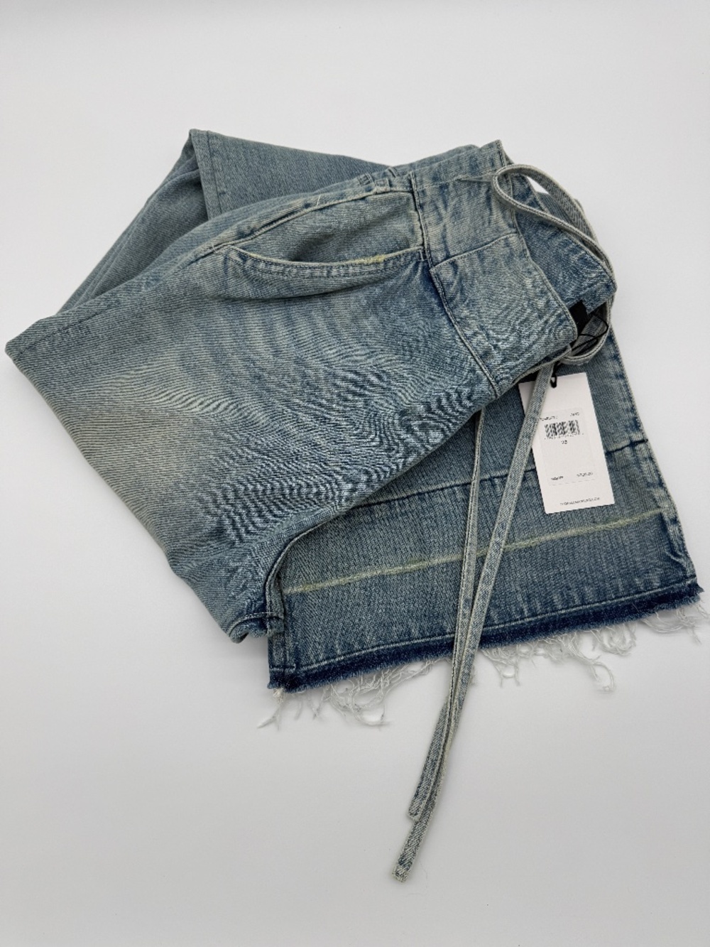 7 For All Mankind Wide-Leg Tie Waist Jeans – Light Wash – Size 28 – New With Tag